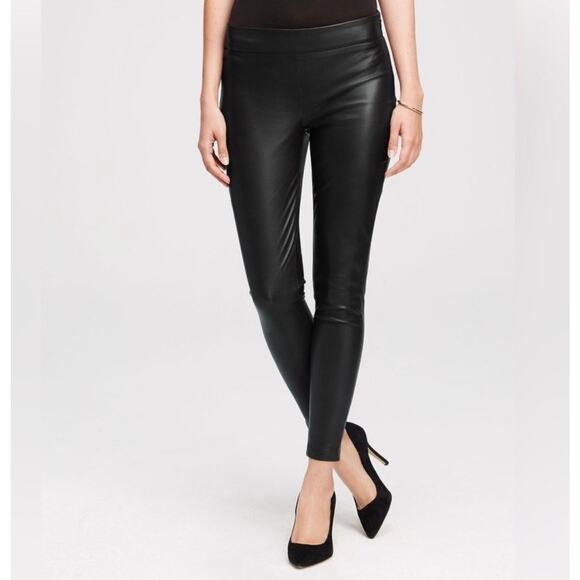 Ann Taylor Faux Leather Side Zip Skinny Pant Size 6 NWT - Picture 1 of 7